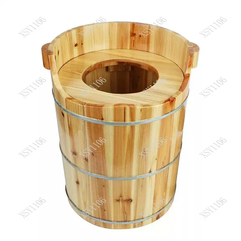 Natural Wood Herbal Sitz Bath Steamer Steam Sauna Tub for Hemorrhoid & Feminine Care