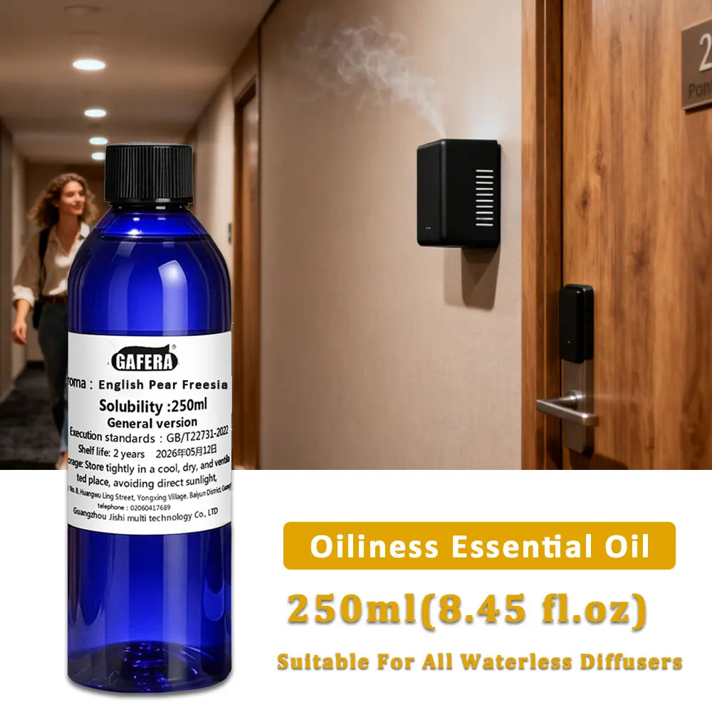 GAFERA 250ml(8.45 fl.oz) English Pear Freesia Essential Oil, For Waterless Diffuser, Fragrance Aroma Machine Replenishes Essence