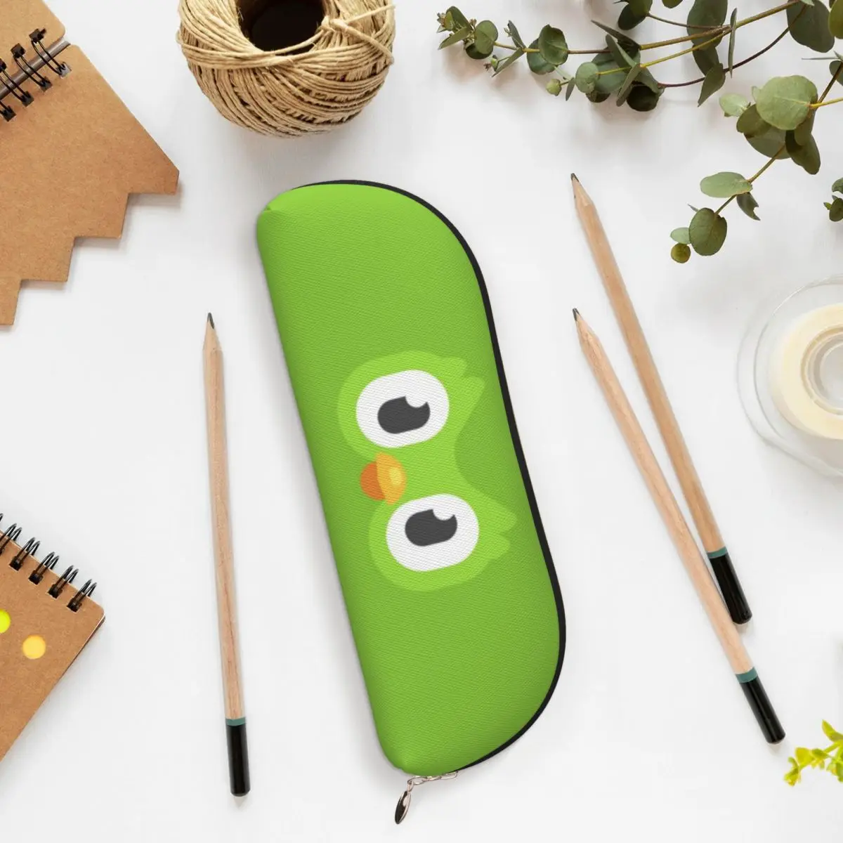 Duolingo البومة الثنائي مقلمة حامل قلم تخزين لوازم مكتبية سعة كبيرة صندوق القلم حقيبة أقلام رصاص لهدايا الأطفال