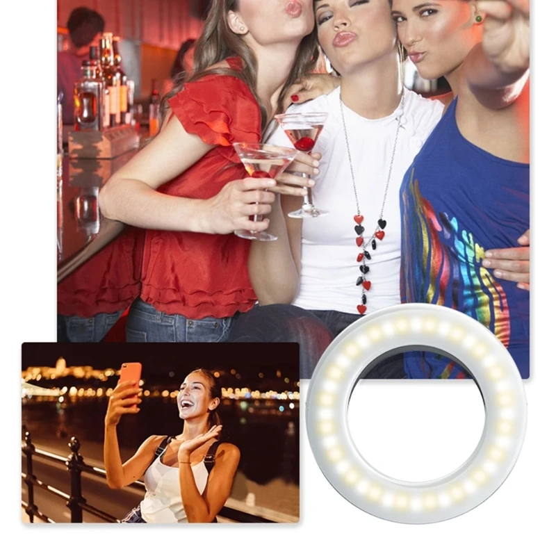 

K0EA USB перезаряжаемый светильник с зажимом, 3 режима цвета для записи видео на смартфоне, ноутбуке