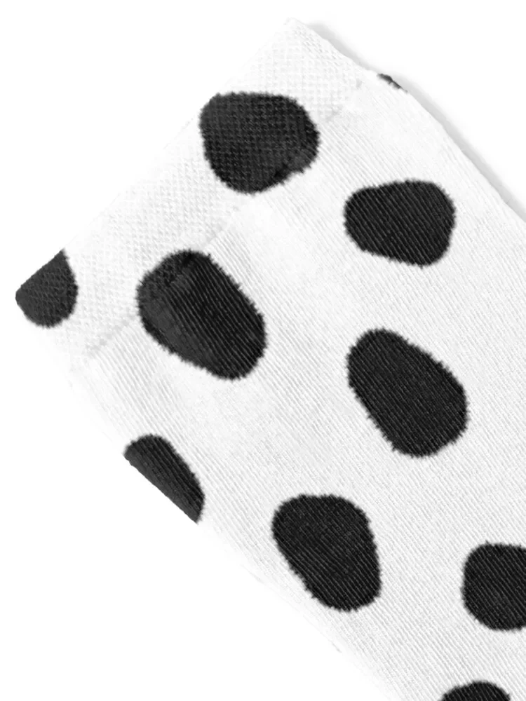 Dalmatian print - Black and white Dalmatian spot Socks designer Thermal man winter retro Soccer Socks Girl Men's