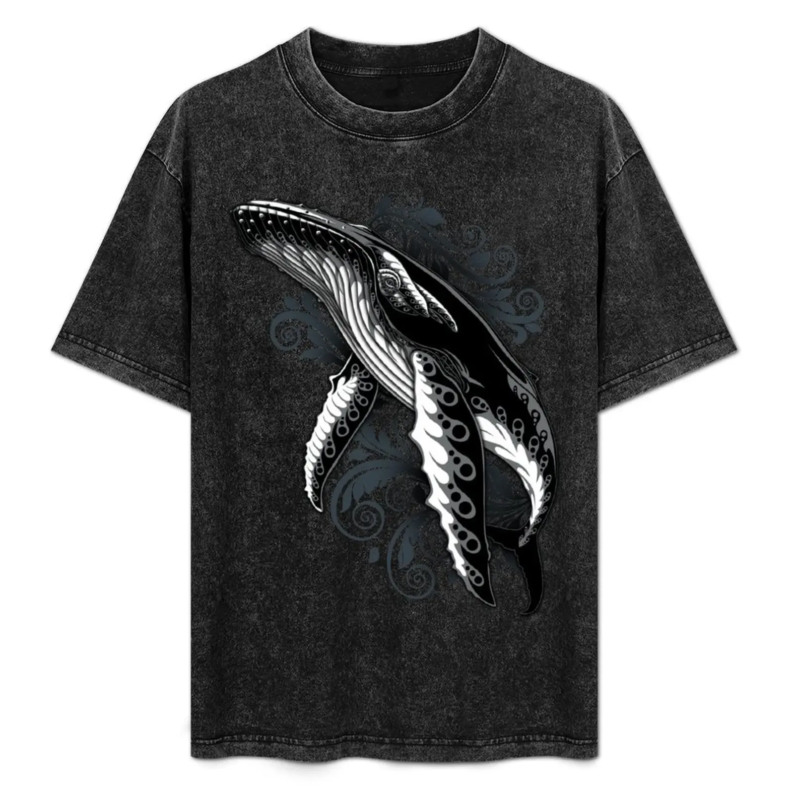 

Humpback Whale Grey T-Shirt Everyday Wear Basic Short Sleeve Top