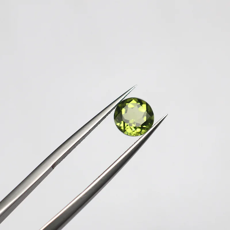 Factory Wholesale 100% Real Natural Circular Olivine Peridot Gemstone Loose Gems Diy Material for Jewelry