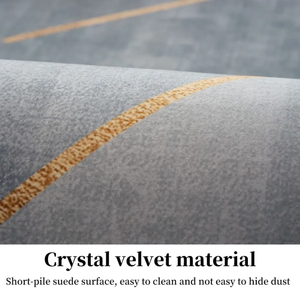Trendy Crystal Velvet Living Room Carpet 80*120cm Simple Door Gasket Absorbs Water Well Luxury Retro Style Blanket