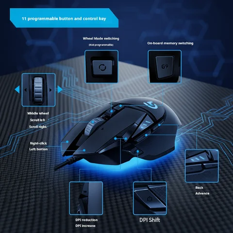 Bilashmart Logitech G502 HERO Cable Game Mouse E-Sports Eating Chicken Mechanical Mouse RGB Light Can Be Balanced To Eat Chicken Macro Prog