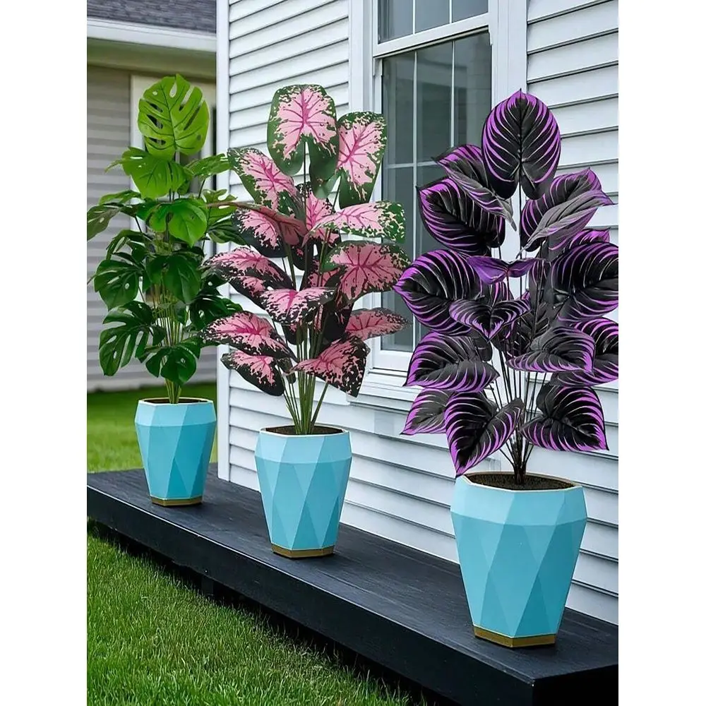 

Набор из 3 искусственных растений: реалистичная искусственная зелень, идеально подходит для декора дома, сада, патио, балкона