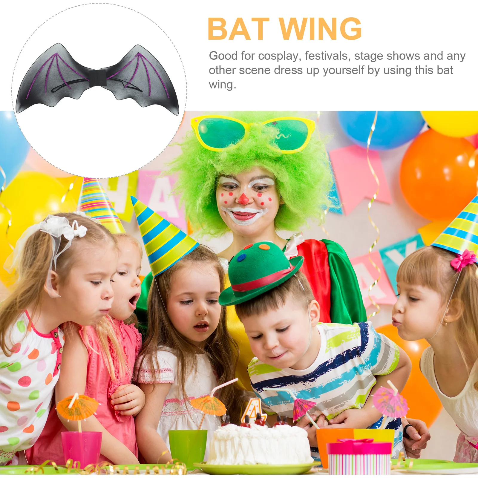 

1pcs Bat Wing Halloween Costume Accessories Black Adult Girls Party Wings Cosplay Prop Festival Stage Decorations Light