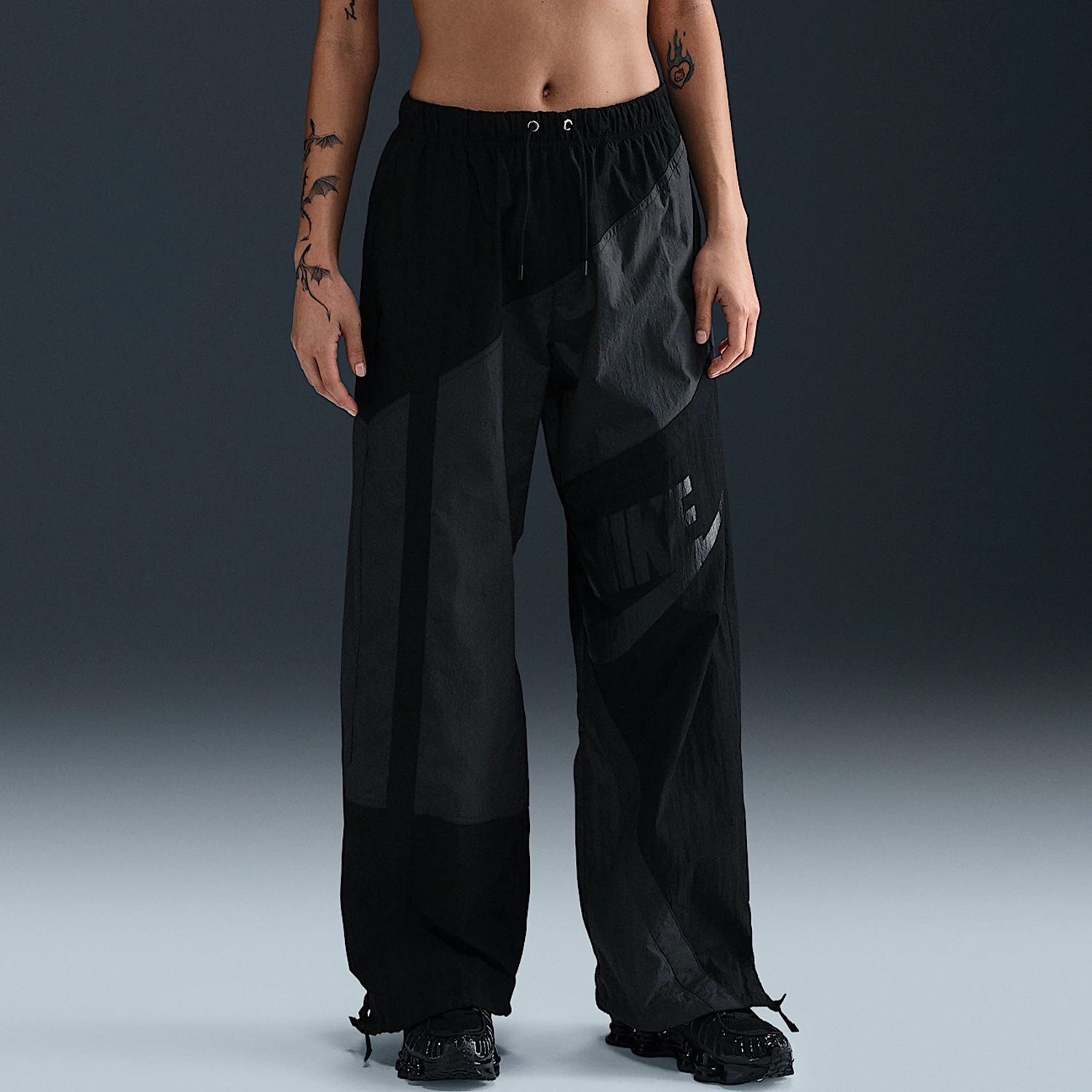Nike Official Genuine New Women's Woven Straight-Line Breathable Patchwork Sport Pants HJ1822-010