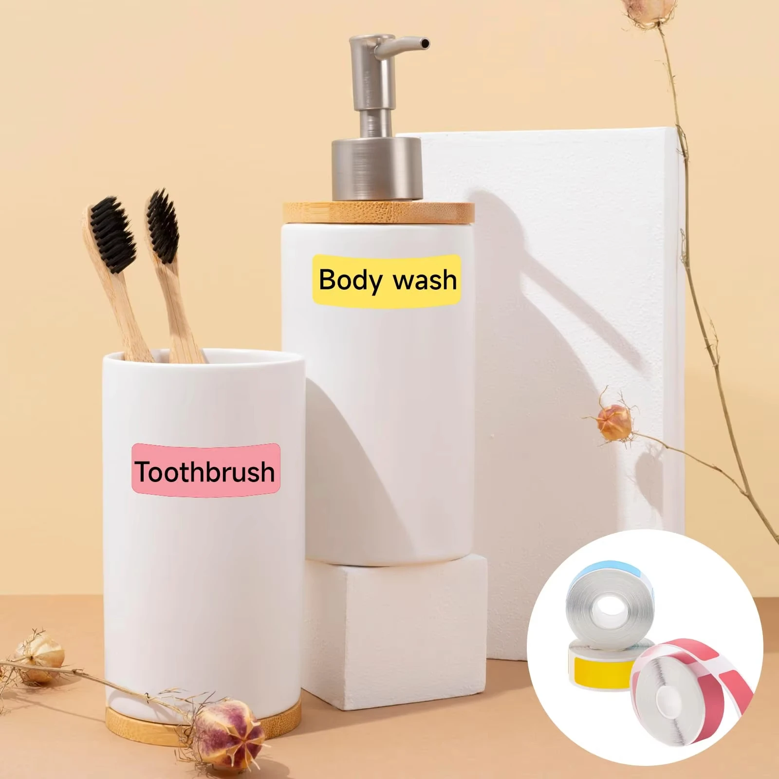 1 Rolle 12 x 40 mm mehrfarbiges Thermoetikett, geeignet für D30-Drucker, Heimbüro, Geschenk, Küche, Dosenorganisation