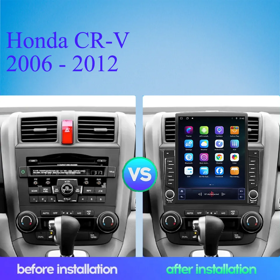 Android 14 8G+128G Car Radio Stereo Video Audio A/V Player GPS Navi HU For Honda CR-V CRV 2006 - 2012 DVD Cassette Carplay Auto