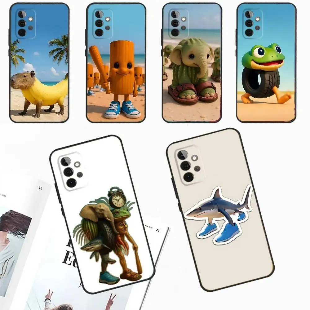 

B-Brainrot T-Tralalero Phone Case For Samsung Galaxy A13,A21s,A22,A31,A32,A52,A53,A71,A80,A91 Soft Black Phone Cover