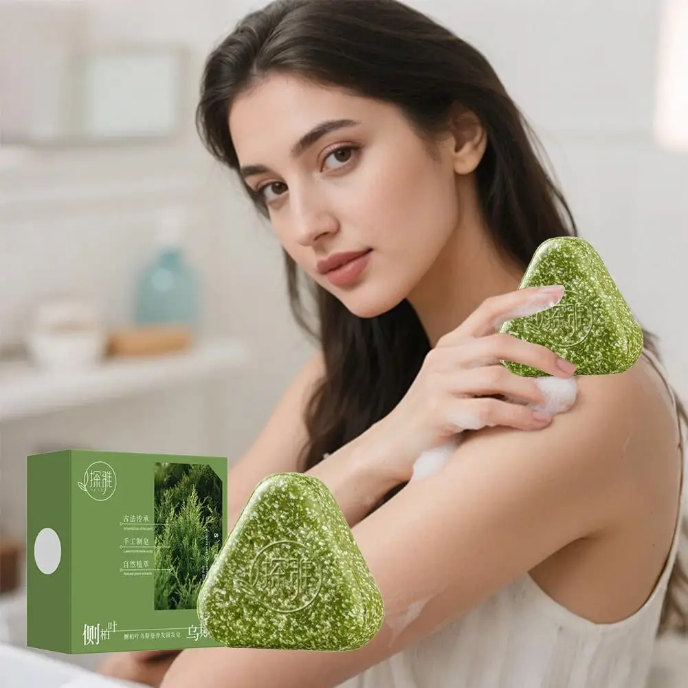 Barra de champú triangular natural Orchidaceae Usman, tratamiento para la pérdida de cabello Natural a base de hierbas, fortalece las raíces, controla el aceite, limpia el jabón vegetal