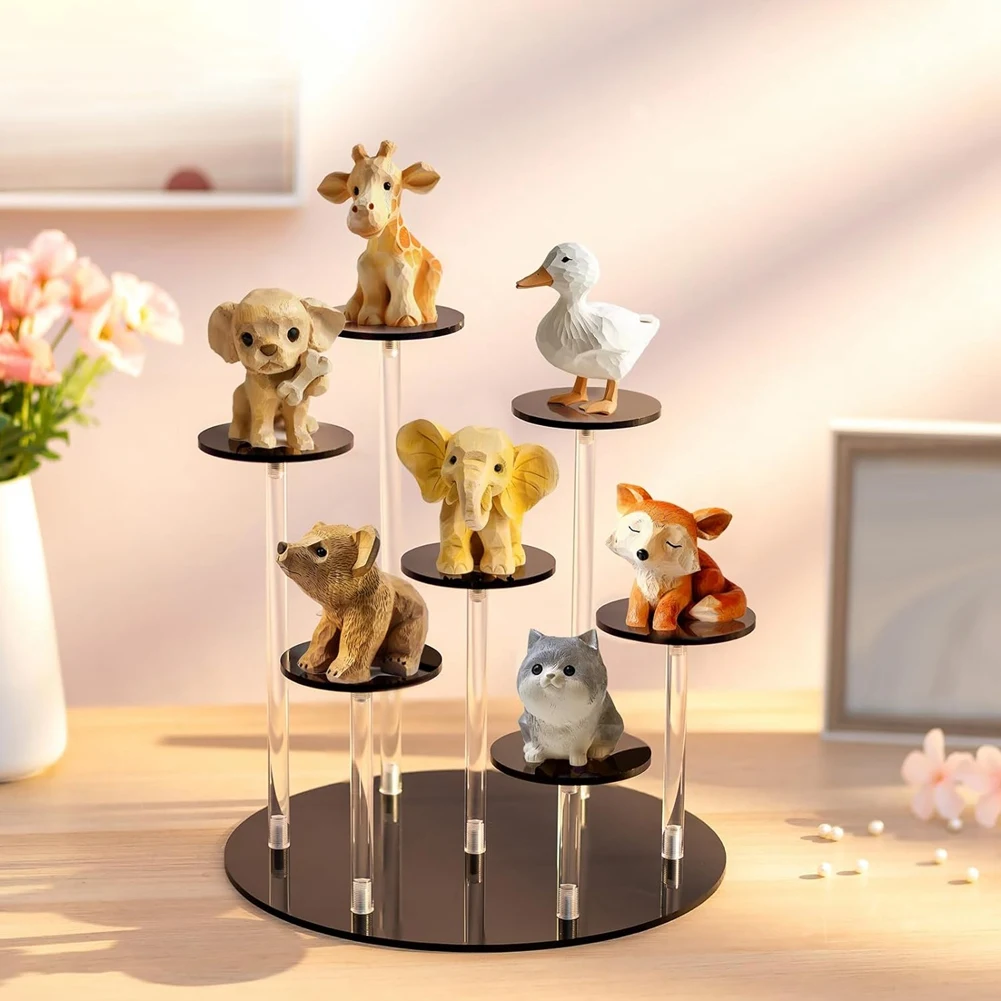 A72P Acrylic Dessert Display Stand Jewelry Cake Perfume Storage Rack Birthday Cupcake Display Rack Toy Organizer Black