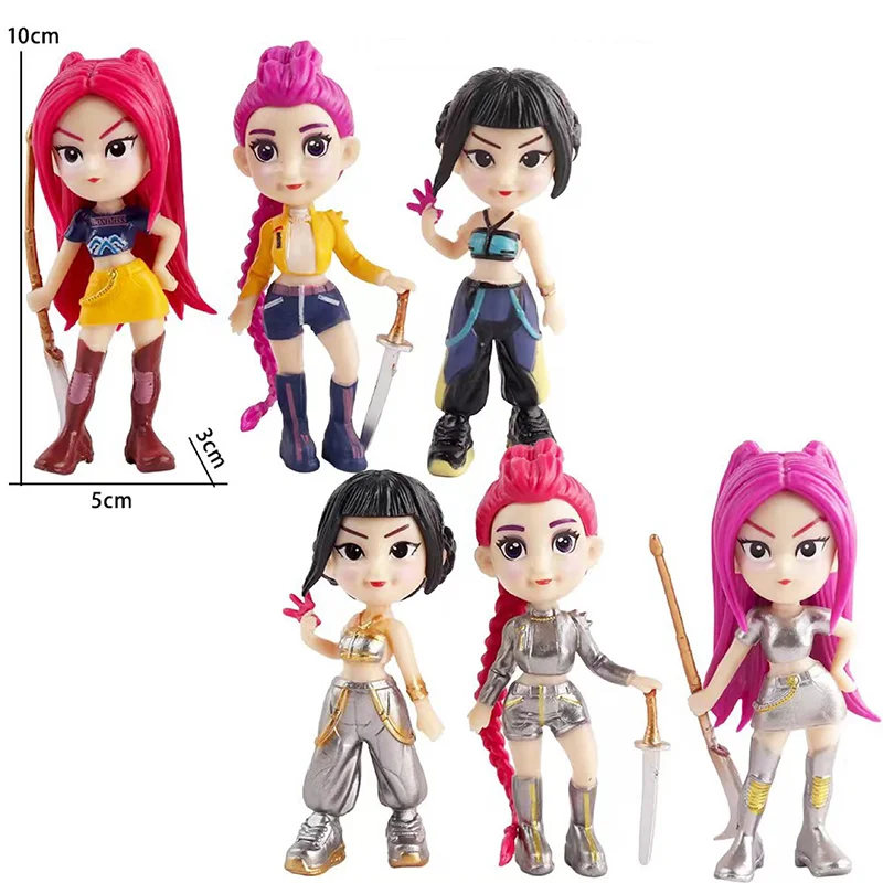 New 6pcs/Set Kpop Demon Hunters Action Figure Toy Derpys Tiger Rumi Mira Zoey Sussy Figurine Doll Fans Gift 2026 Christmas Gift