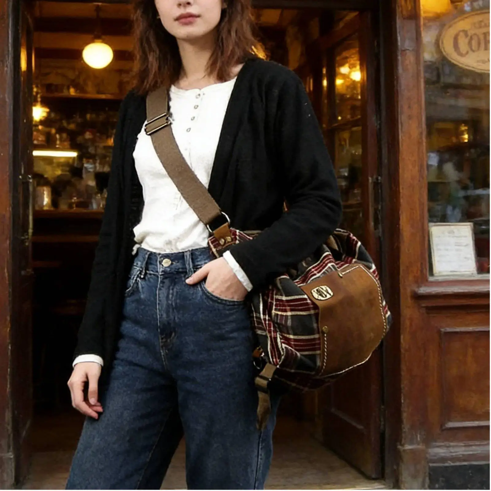Multi-Way Tote Backpack Vintage Design Multi-Way Shoulder Tote Adjustable Straps