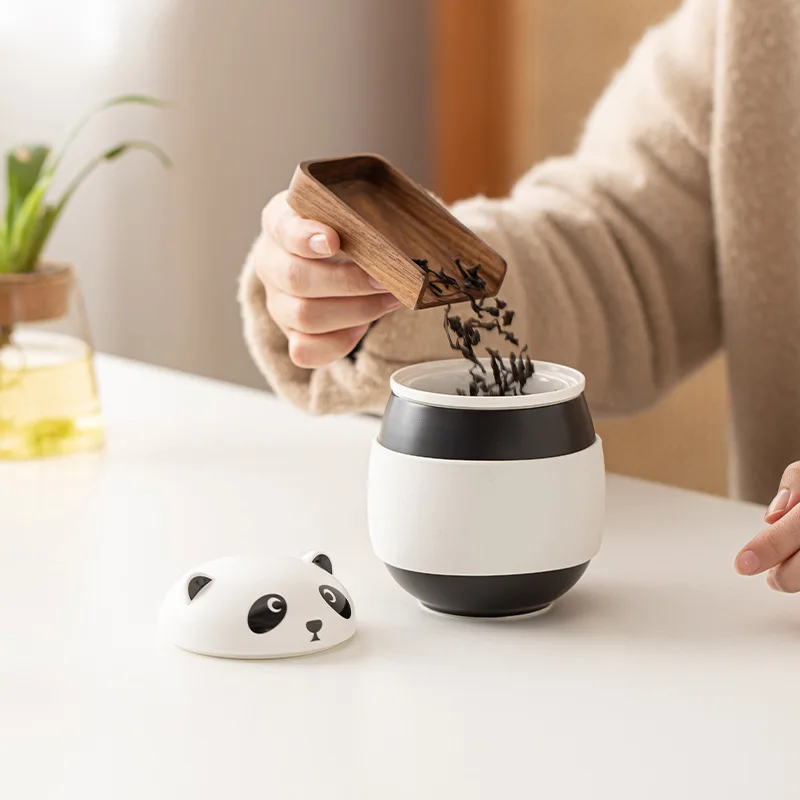 Panda Concentric Tea Cup Ceramic Creative Tea Separation Mug Office Water Cup Filter Cup Couple Cup