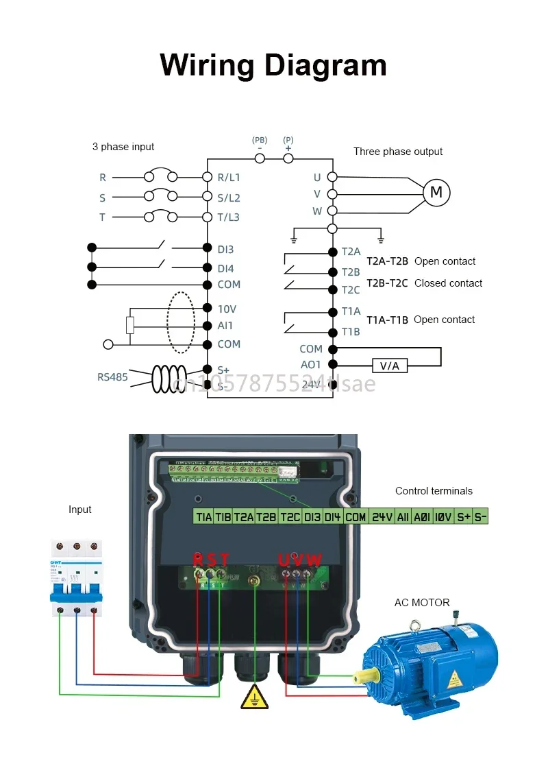 980 Series IP66 Waterproof and Dustproof High Protection Inverter Three-phase 380V 7.5KW Motor