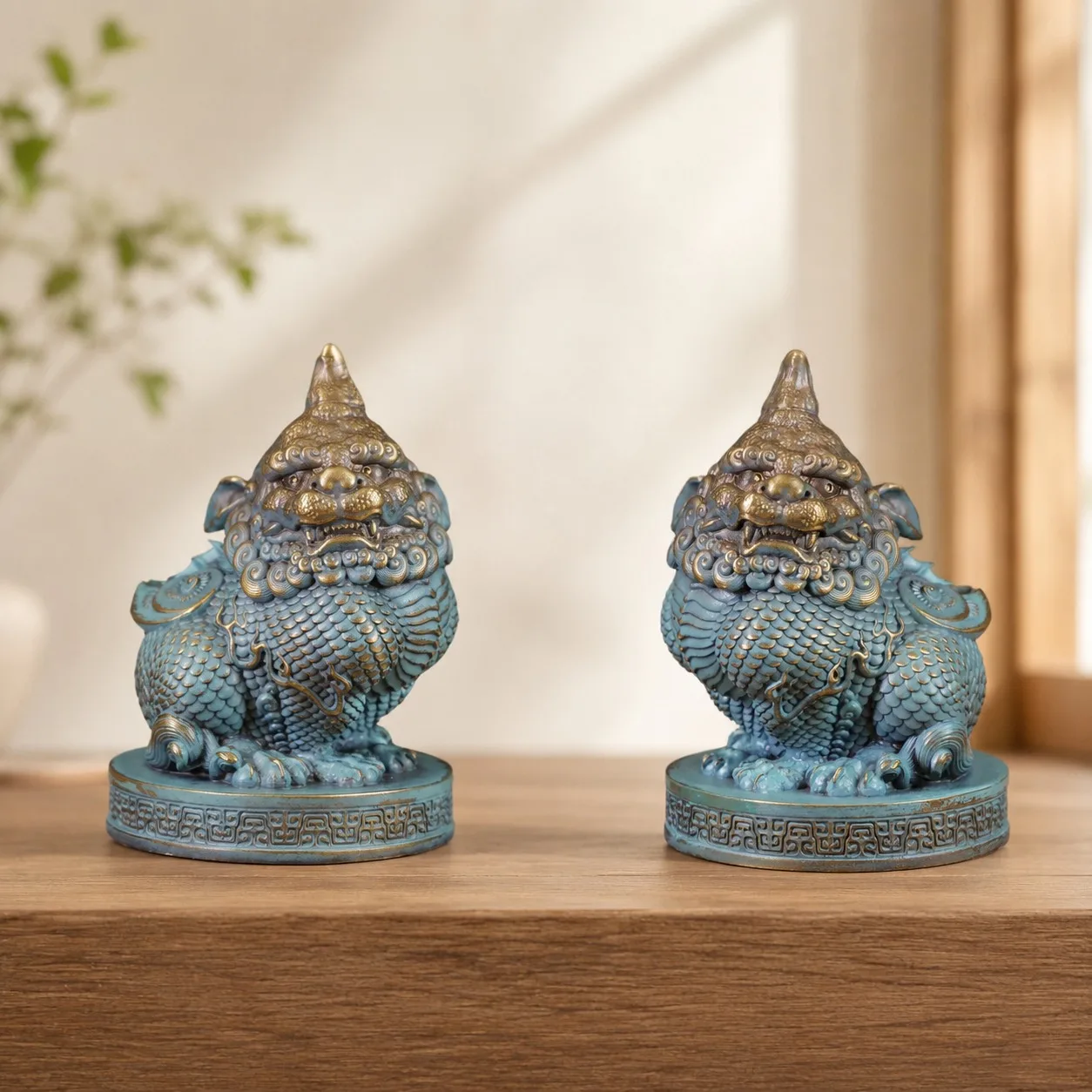 Statue Pixiu en laiton massif faite à la main pour Feng Shui chinois attrait de la richesse décoration maison bureau bureau salon de thé cadeau