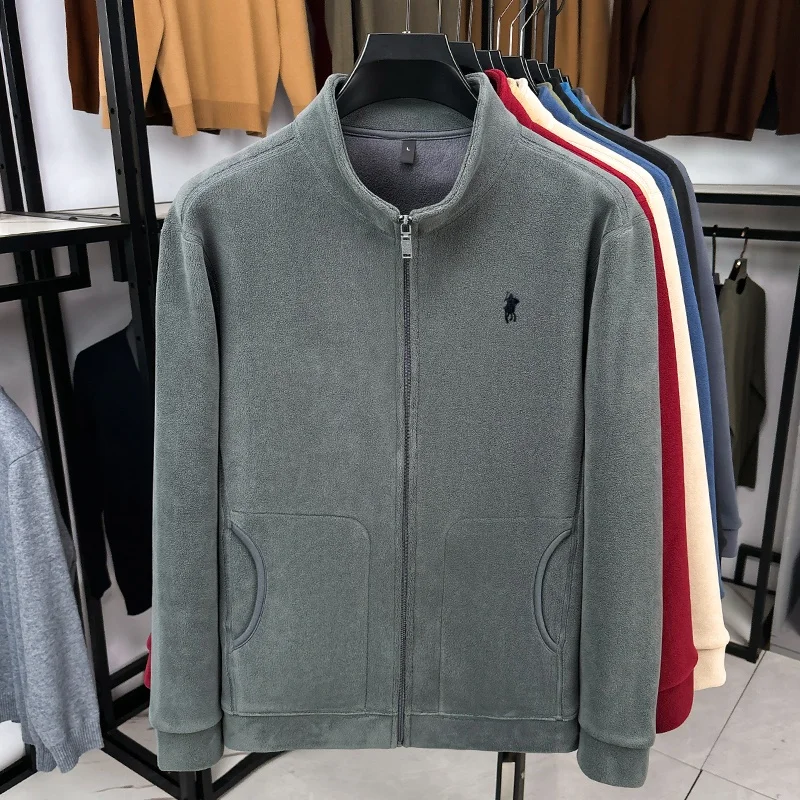 

New luxury men's high-end brand long sleeved jacket winter original boutique hot selling pony embroidery casual warm top T-shirt