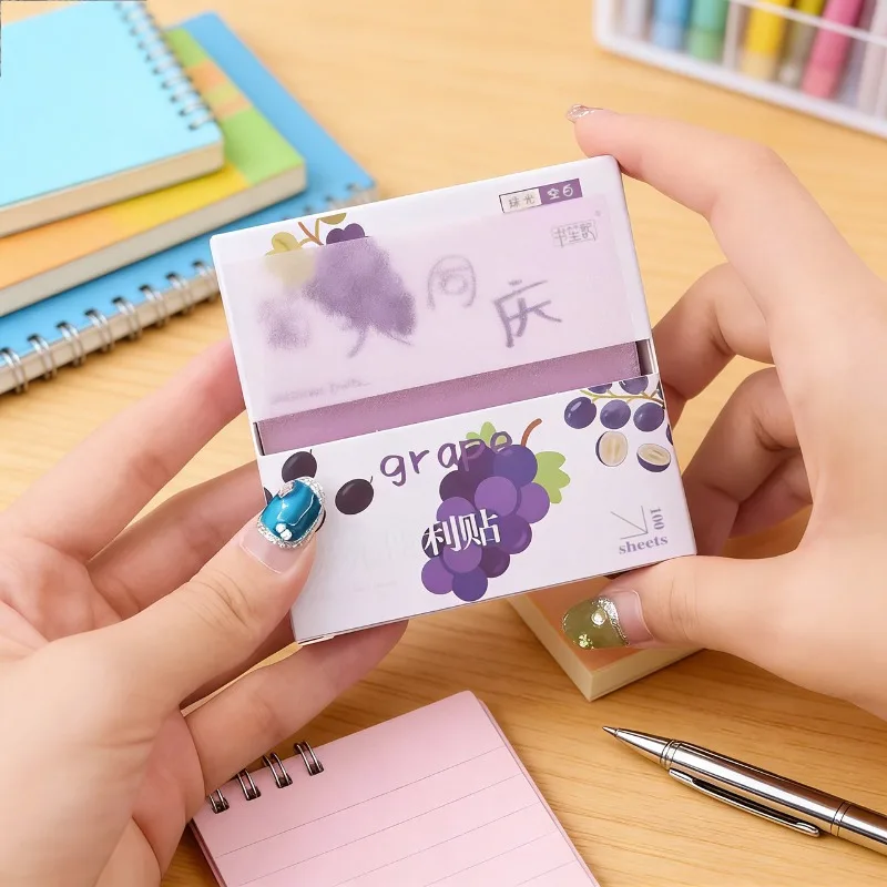 100sheets Boxed Pull-out  Notes High Definition Pearlescent Stickers Half Stickers Question Label Paper High Value Note Stickers
