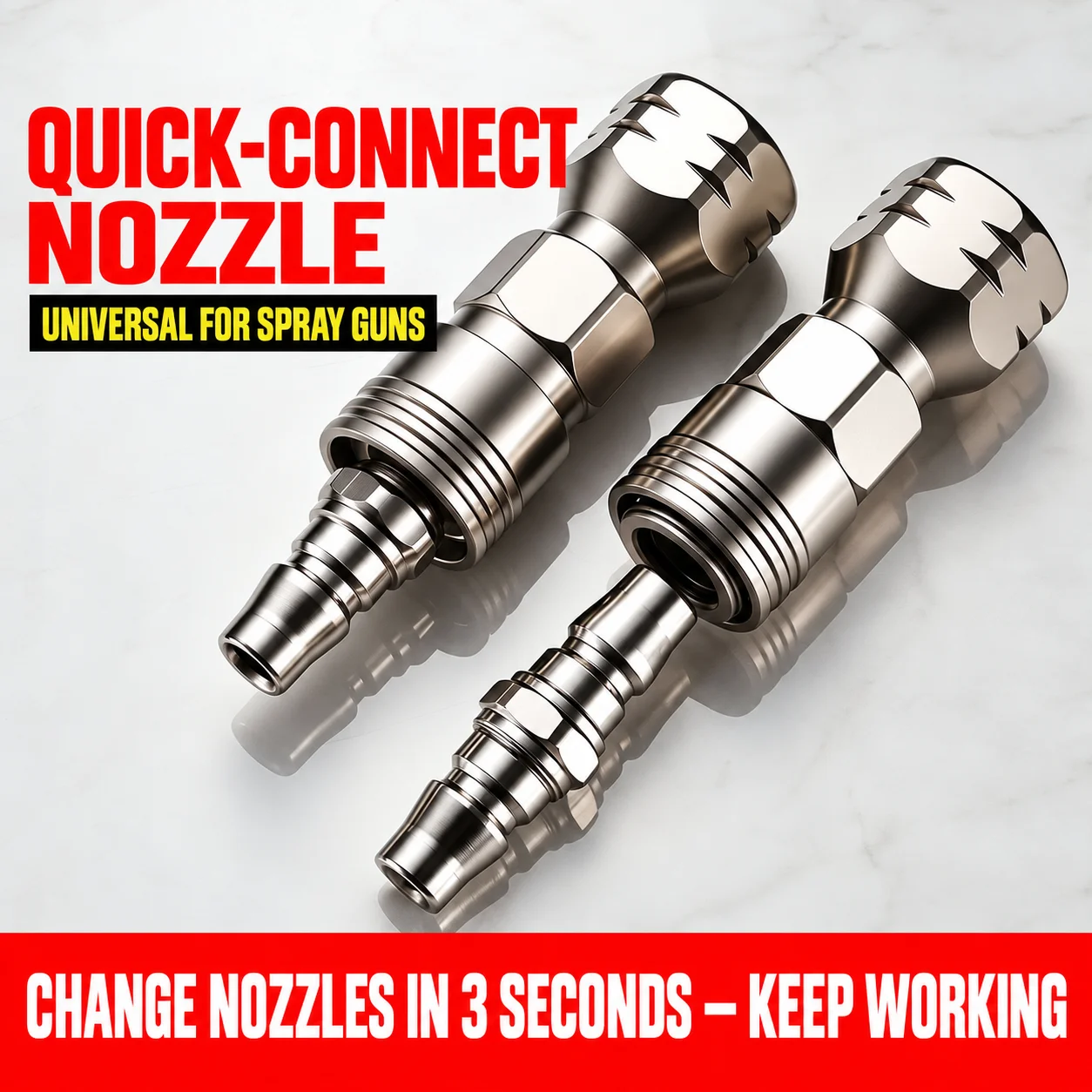 517-625 Quick-Connect Airless Spray Nozzle, Stainless Steel High-Pressure Paint Sprayer Tip for Latex Paint and Putty