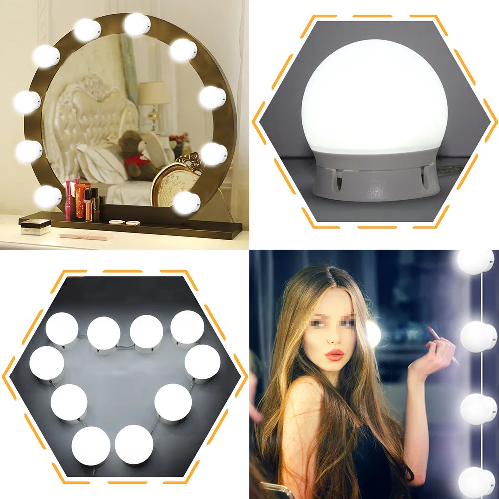 LED Vanity Mirror Lights 12 Bulbs Energy Saving Makeup Lighting for Eyeliner Eyebrows Mascara and Shaving