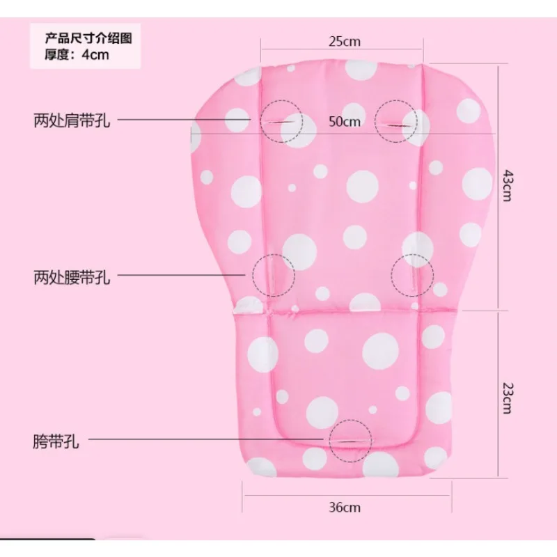 Cartoon Elephant Dog Stroller Pad All Season Wide Cushion for Baby Pram and High Chair Seat 4cm Thick Earthquake-proof Mat