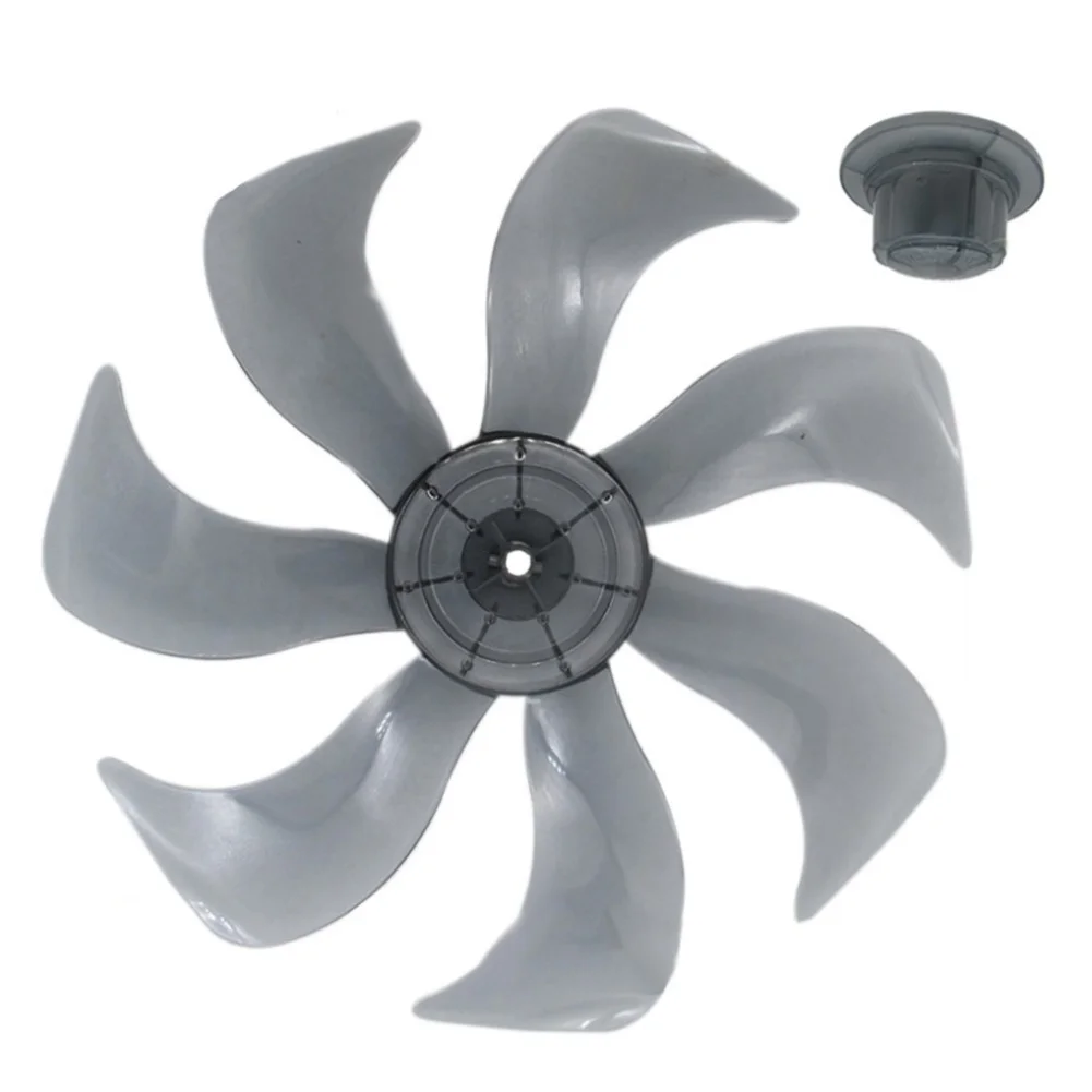Grey 14 Inch 7-Blade Plastic For Fan For Blades Low Noise High For Temp Resistant Replacement Parts For Standing Table Home