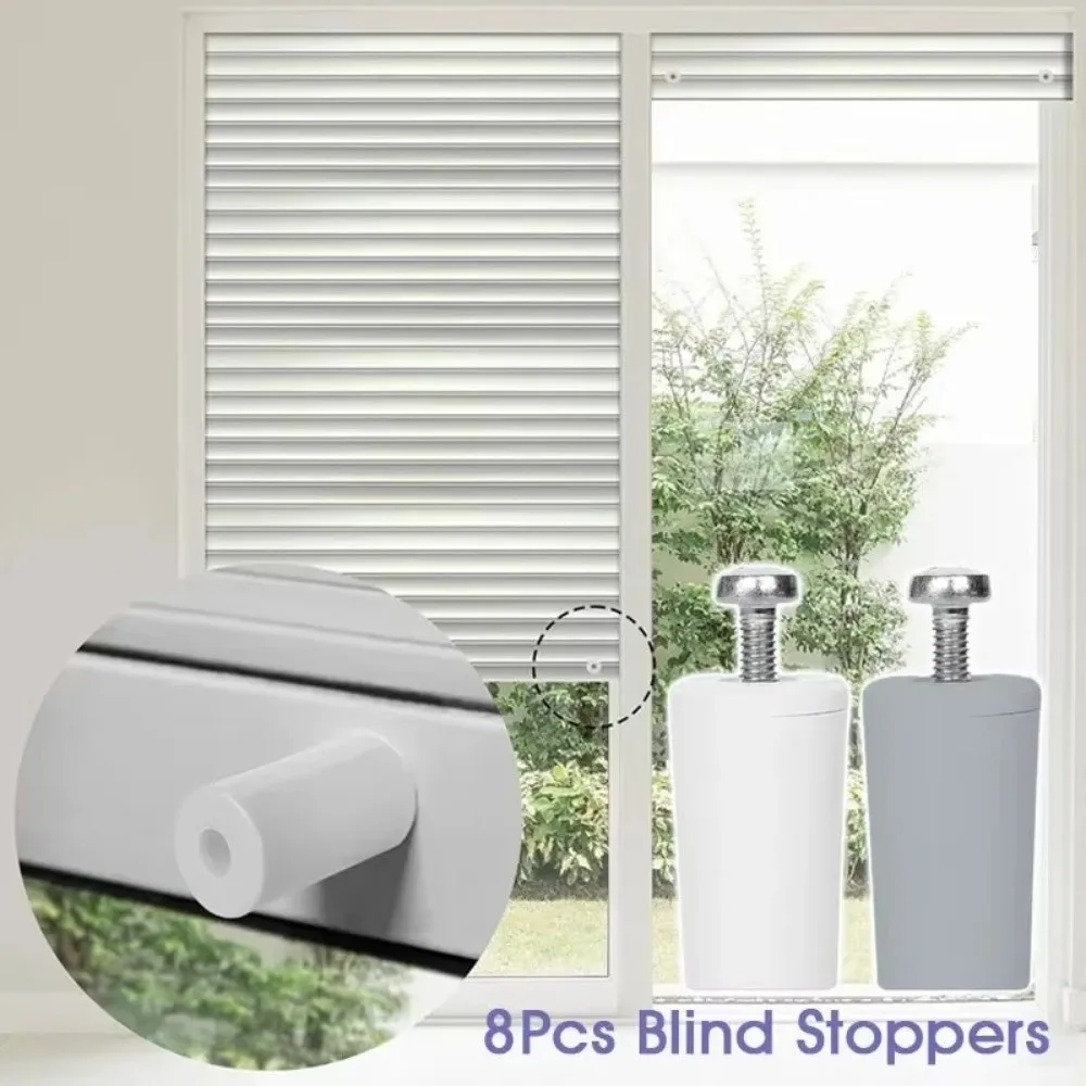 8PCS Plastic Roller Shutter Stops Cylindrical Screw Mounted Shutter Stop Bumpers White Protective Stop Window Blind Accessories