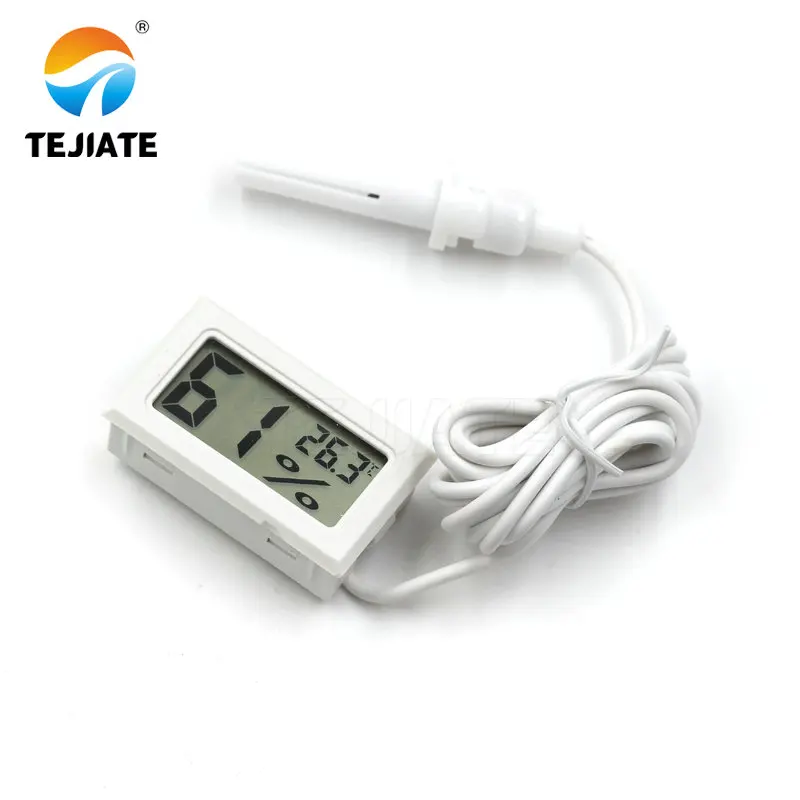 Black White 1.5M Mini Digital Thermometer Hygrometer Humidity Moisture Sensor Meter Thermal Temperature