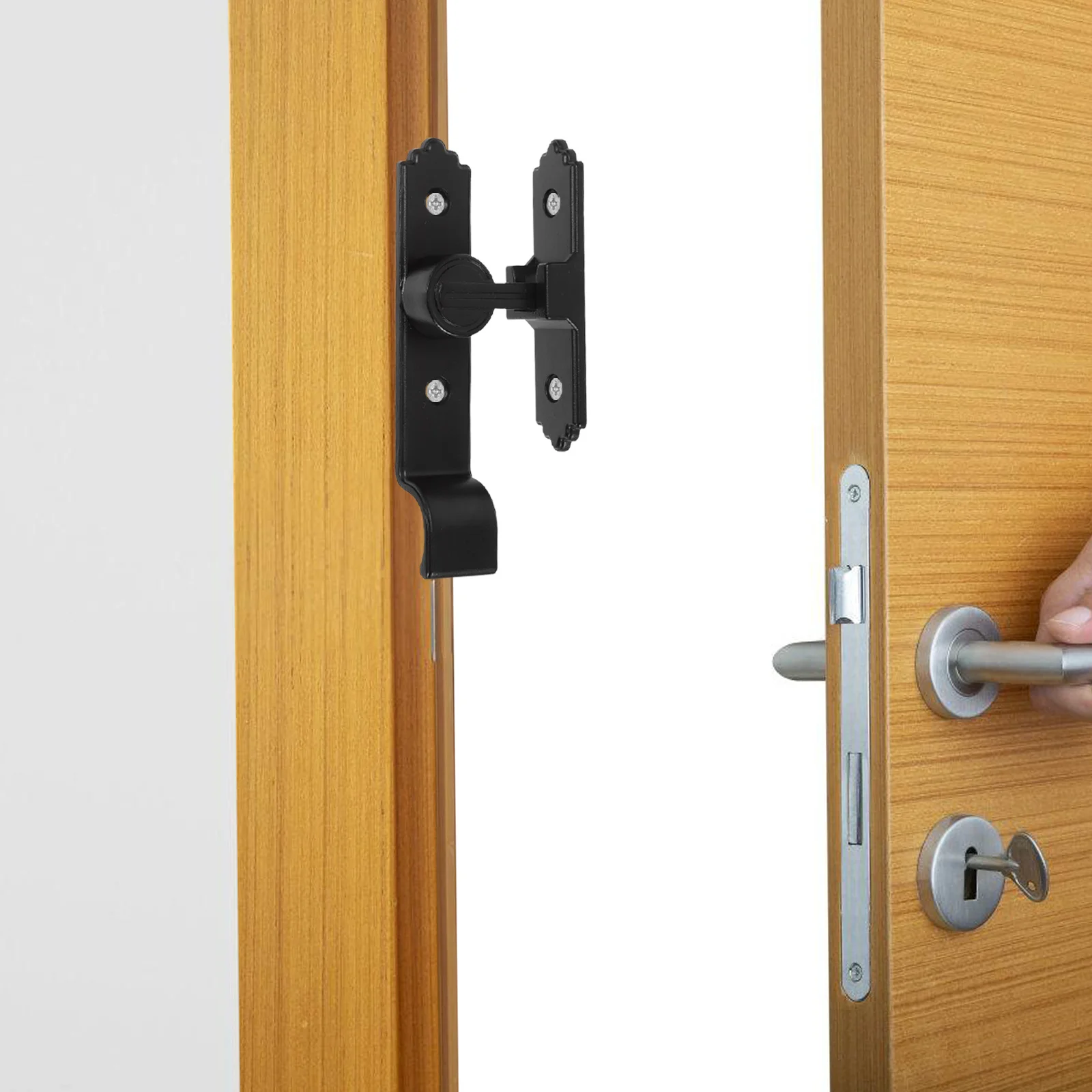 

Portable Door Lock Latch No Drill Safety Bolt for Interior Bathroom Barn Doors Apartment Security Lock Garage Door Latch