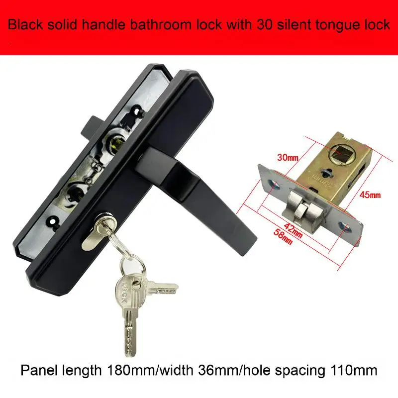 Aluminum Alloy Bathroom Door Lock with Key Polished Wooden Room Door Lock Durable Anti-Theft Features Rust-Proof Toilet Handle