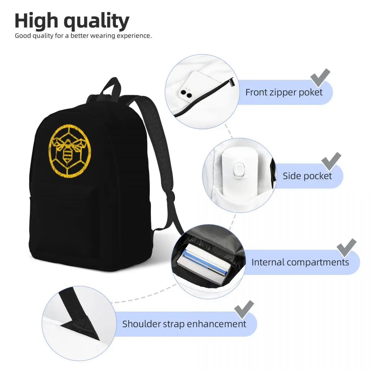 Beekeeper Bee Keeper Casual Backpack Durable Student Business Daypack for Men Women Laptop Computer Shoulder Bag