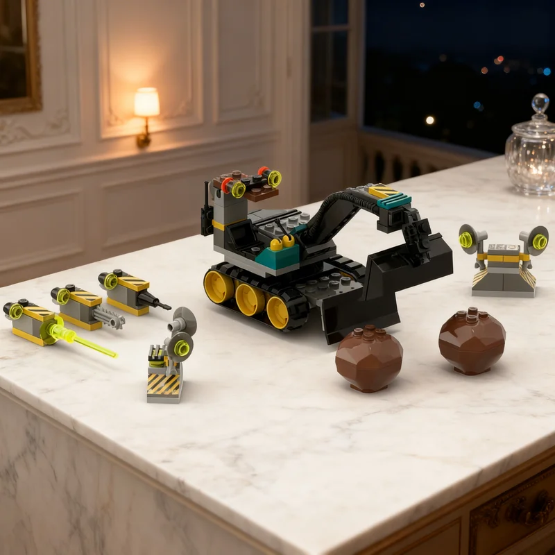 148pcs MOC Rock Raiders - MINI Excavator Model Building Blocks Construction Christmas Gifts Toy 3D Creative Birthday Assemble