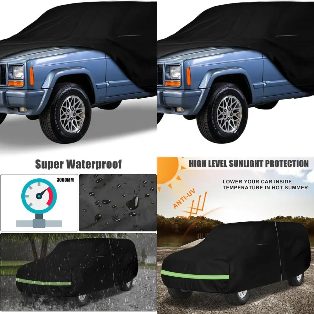 

All-Weather 210T Cotton-Lined Car Cover for 1983-2001 Jeep Cherokee XJ, Protects from Dust, Snow, Rain, Hail