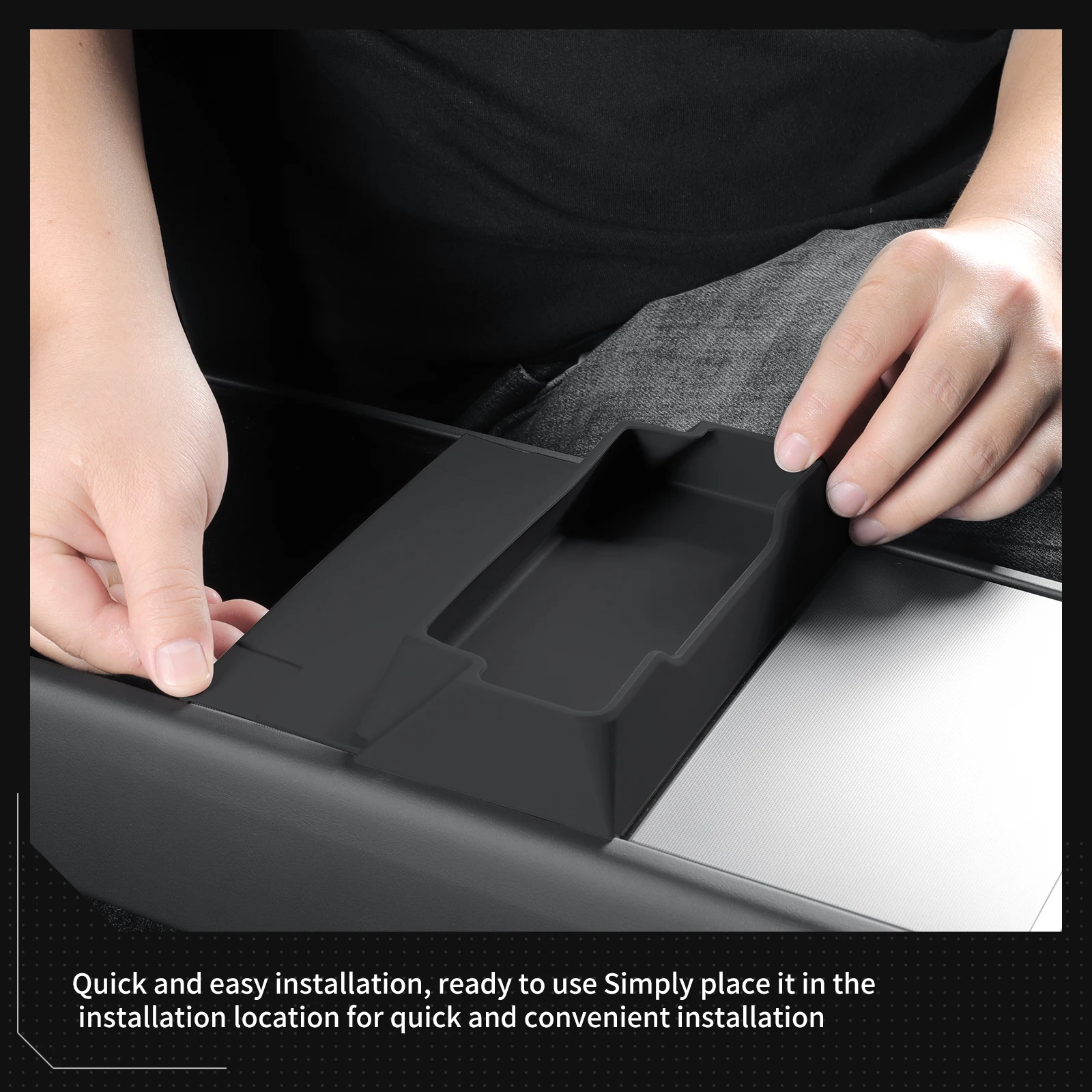 LUCKEASY für Tesla Model Y Juniper/YL/3 Highland 2025 2026 Auto-Brillenhalter Mittelkonsole Aufbewahrungsbox Organizer Zubehör – Detail 5