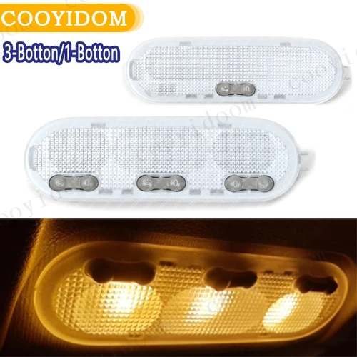 Imagen 1 del producto Luz de techo para Interior de coche, 3 botones de cúpula de lámpara de lectura/1 botón para Nissan Qashqai Sunny Micra / march Renault Dacia