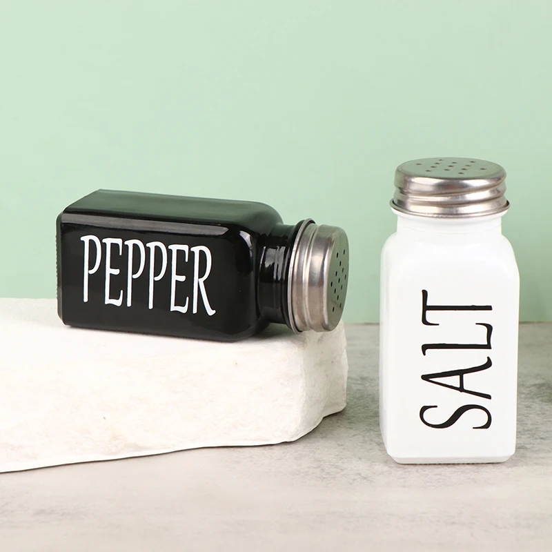 1Pc Salt And Pepper Shaker Storage Spice Shakers Spice Dispenser Refillable Black And White Kitchen Supplies Seasoning Pots