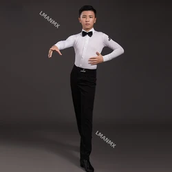 NY LTDW Long Sleeve Bodysuit Kids Latin Dance Pants for Boy Professional Competition Ballroom Samba Dancing Costume