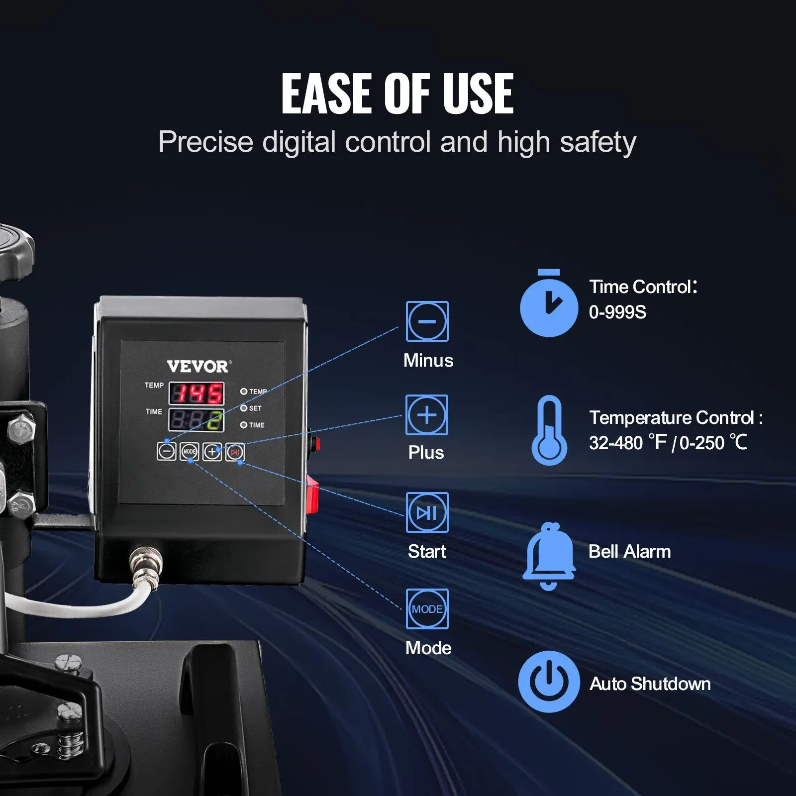 آلة الضغط الحراري 12 × 10 بوصة 30 × 23 سم، طابعة التسامي الحراري لنقل تصميم القمصان #4