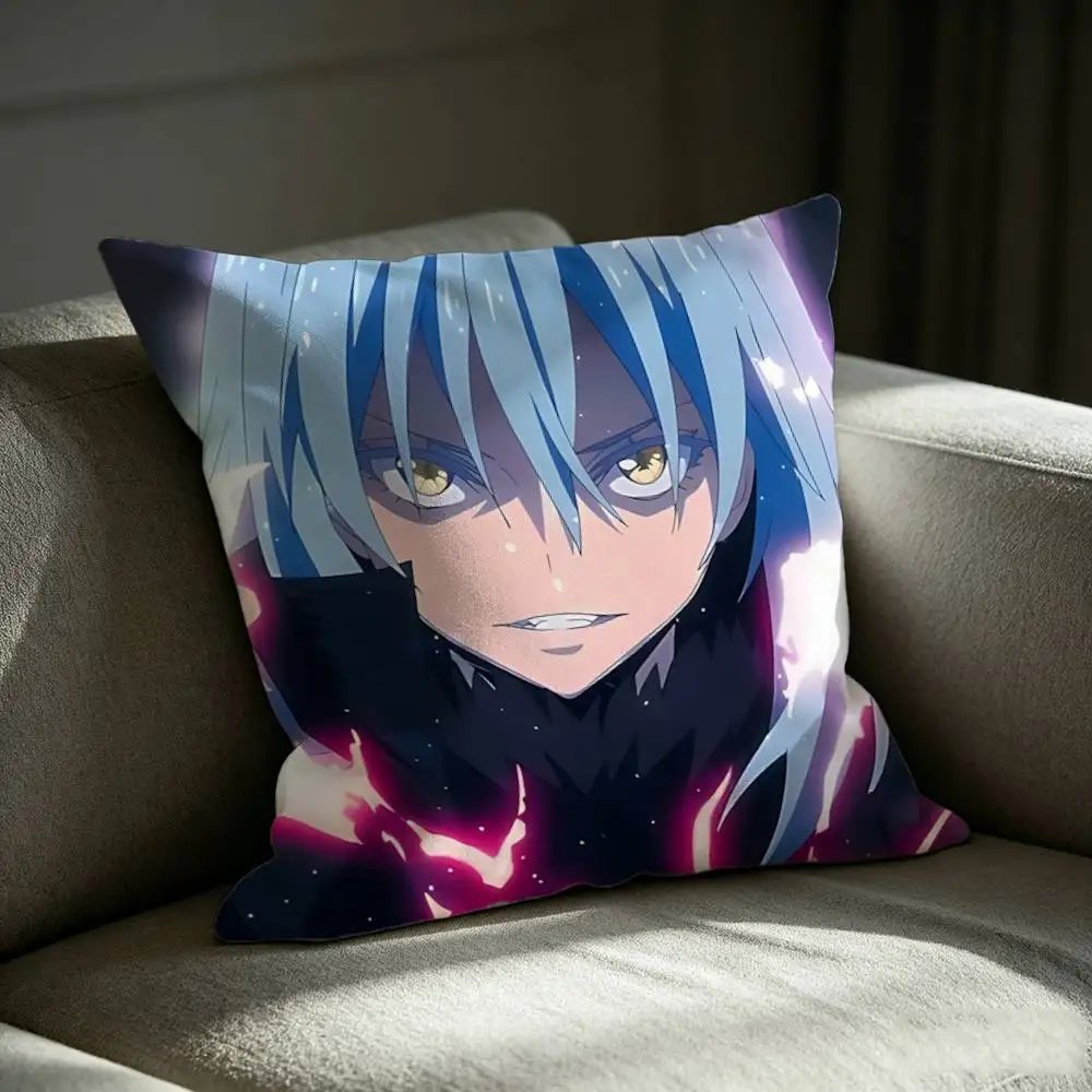 Rimuru Anime T-Tensura Square Sofa Pillow Cover Solid Color Living Room Home Decor Cushion Case
