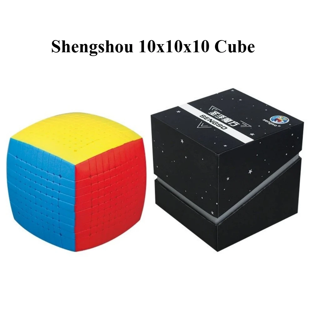 SengSo 10x10 Cube Shengshou 10x10x10 Magic Cube Puzzle Speed Cubes Magic Speed Cube Stickerless Puzzle Kids Toys