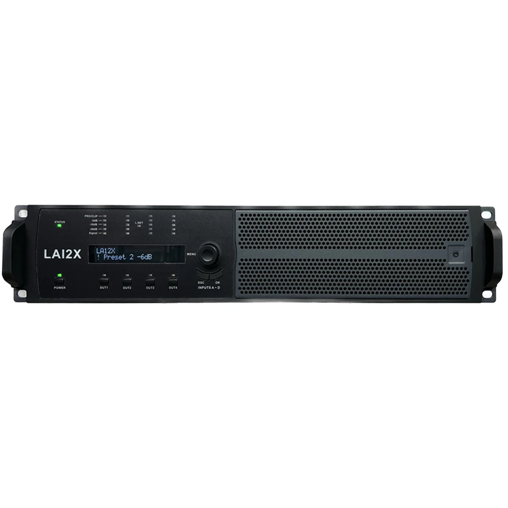 LA12X 4-Channels 10000W Class-D Digital Power Amplifier with DSP for Professional Speakers Subwoofers