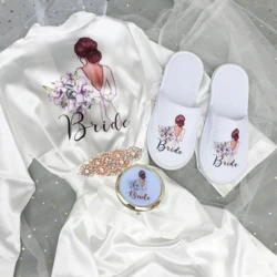 Personalized Bride Robe for Bridesmaid, Bridal Party Gifts,Team Dress Gown,Silk Satin Sleepwear, Sexy Kimono, Summer Bathrobe