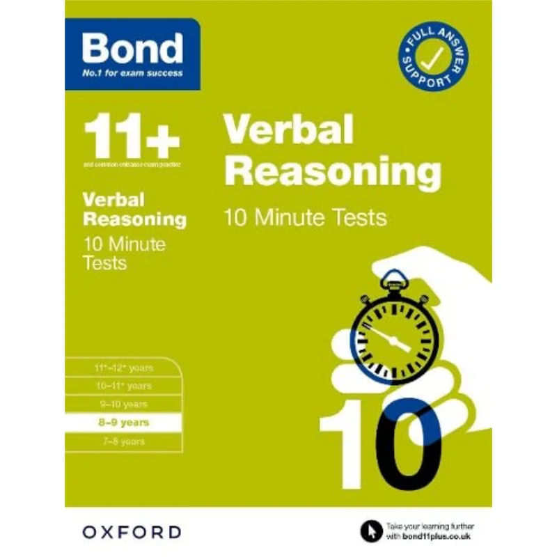 

BOND 10 MINUTE TESTS VERBAL REASONING 89 EA PB Bond 11 Oxford University Press 9780192785015 Книга