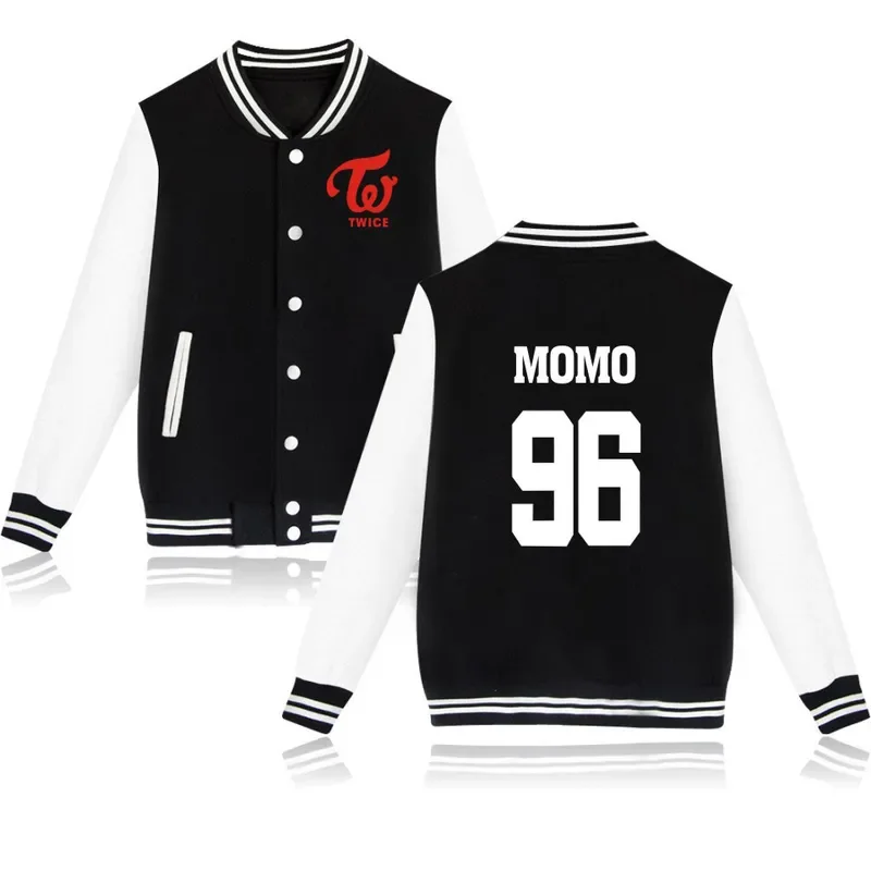 TWICE Baseball Jacket Coat Fleece Letters Printed Sweatshirt Hoodies Pullover Long Sleeve Tracksuit Tops k pop Clothes 1