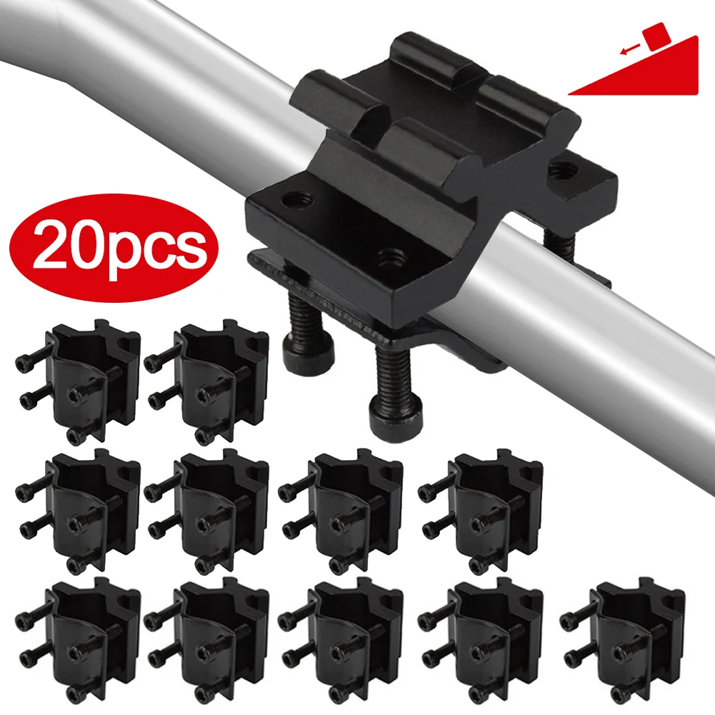 1-20Pcs Adjustable Universal 20mm Rail Barrel Mount Adapter For Scope Rifle Flashlight Shotgun Torch Clip Converter Accessories