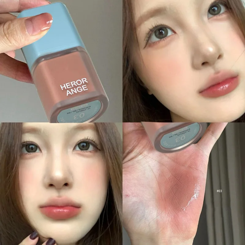 Herorange Silky Liquid Blush Lightweight Matte Easy Blend No Caking Colorfast Daily Date Photoshoot Gift view 2