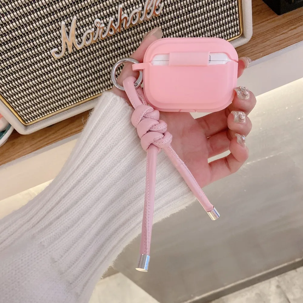 2025 New TPU earphone case with lanyard fall prevention couple For airpods 4 3 pro 2 1 box case Suitable for ladies  airpod case