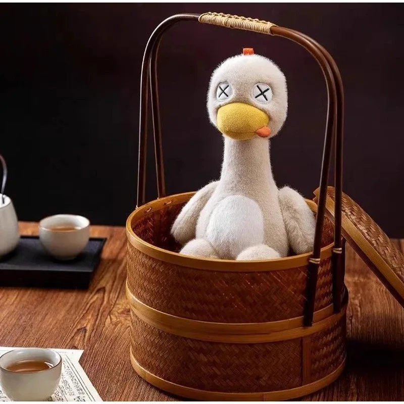 Cute Magnetic Split Salted Duck Plush Toy Soft Stuffed Animal Doll Detachable Plush Keychain Decorative Pillow Gift Decompress